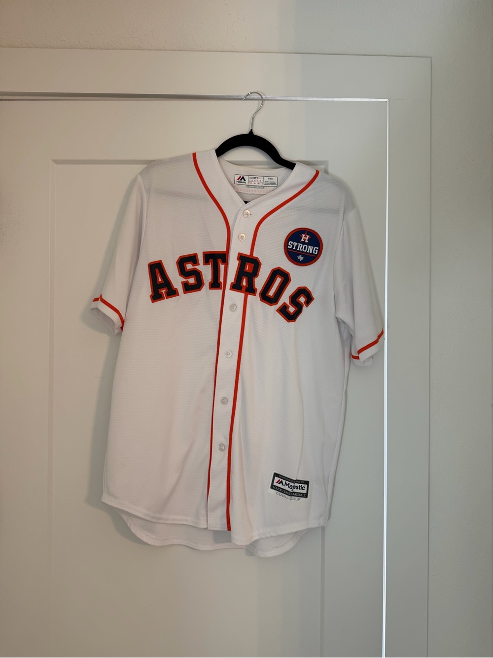 Majestic White & Orange Houston Astros Baseball Jersey